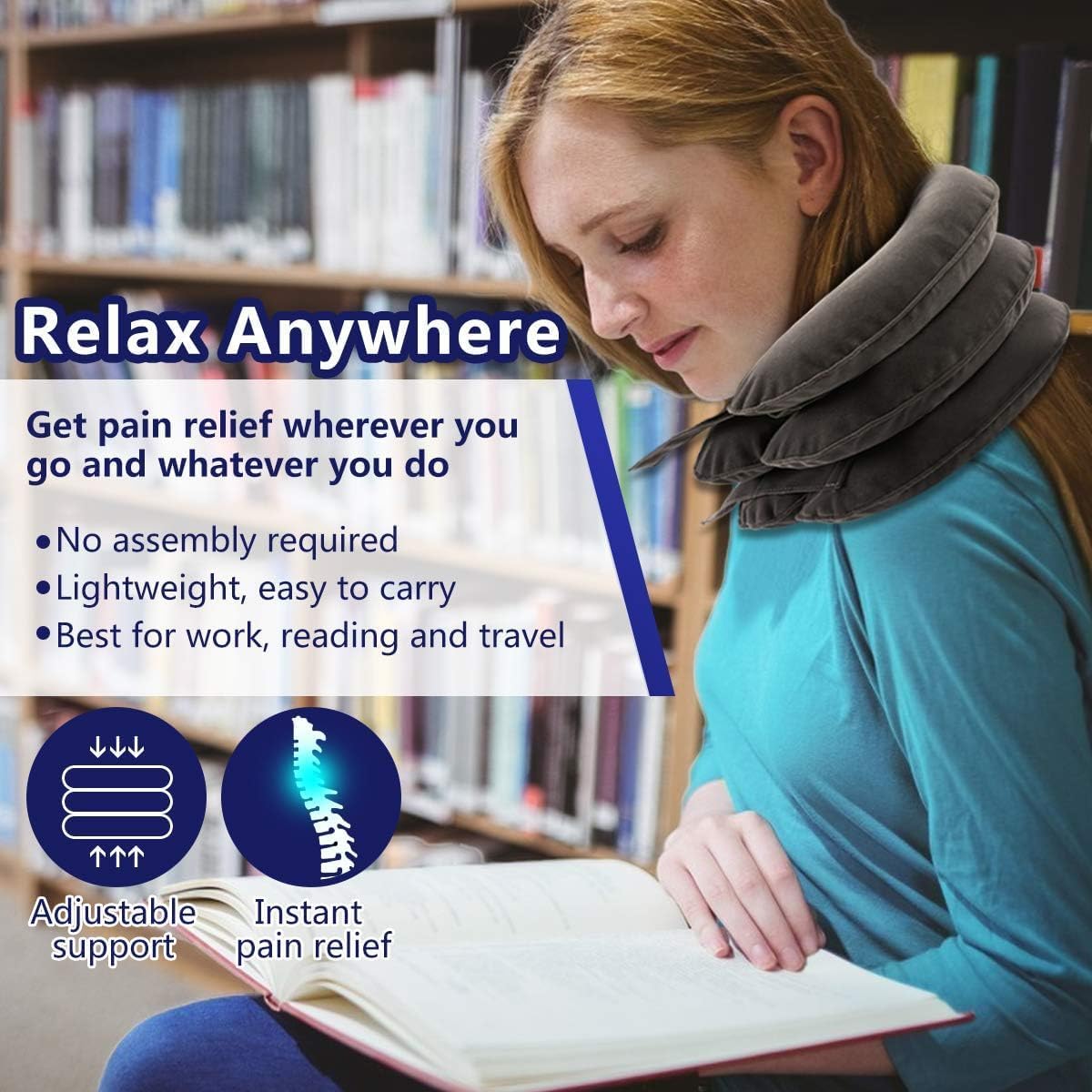 Adjustable Cervical Neck Traction Device for Pain Relief and Support Brace - Home Use - Image 4