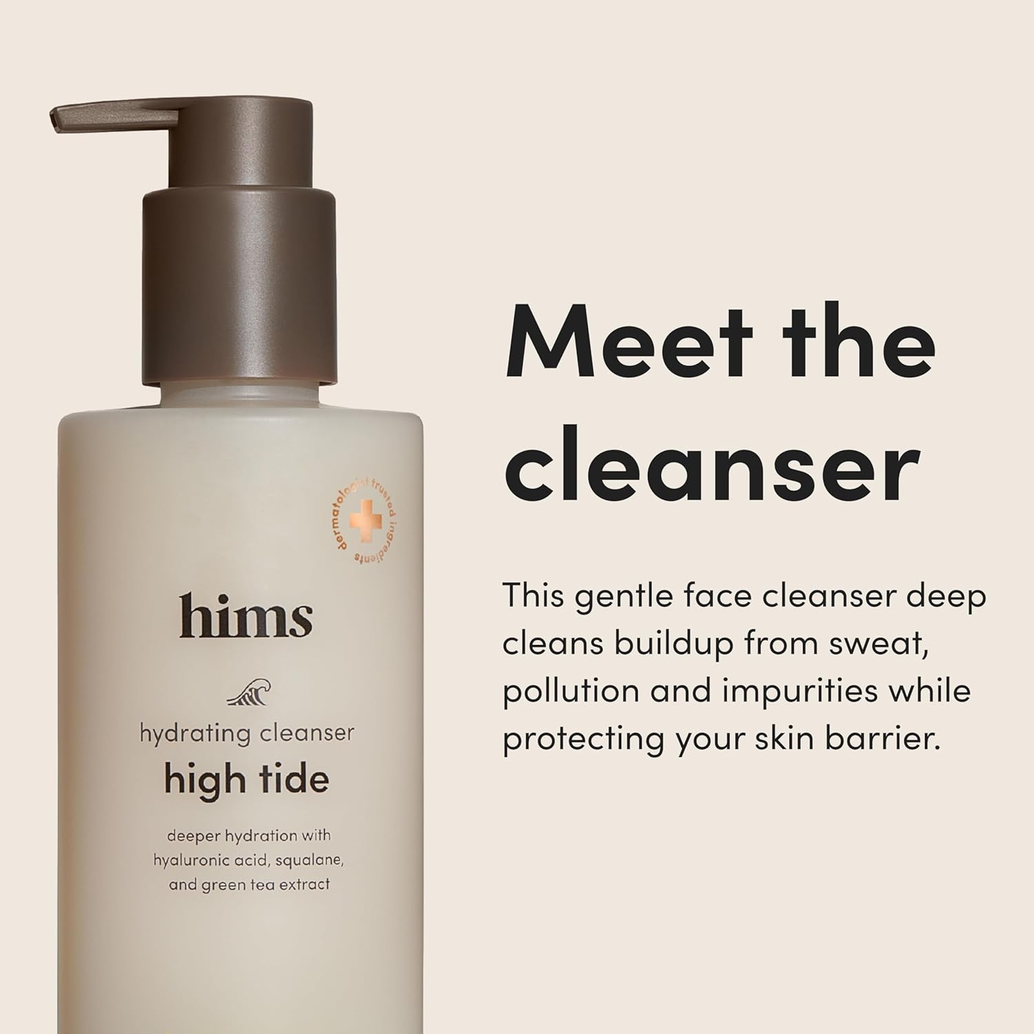 hims High Tide Hydrating Daily Cleanser for Men - Gentle Face Cleanser with Hyaluronic Acid, Squalane and Green Tea Extract - Lemongrass Field Scent - Image 2