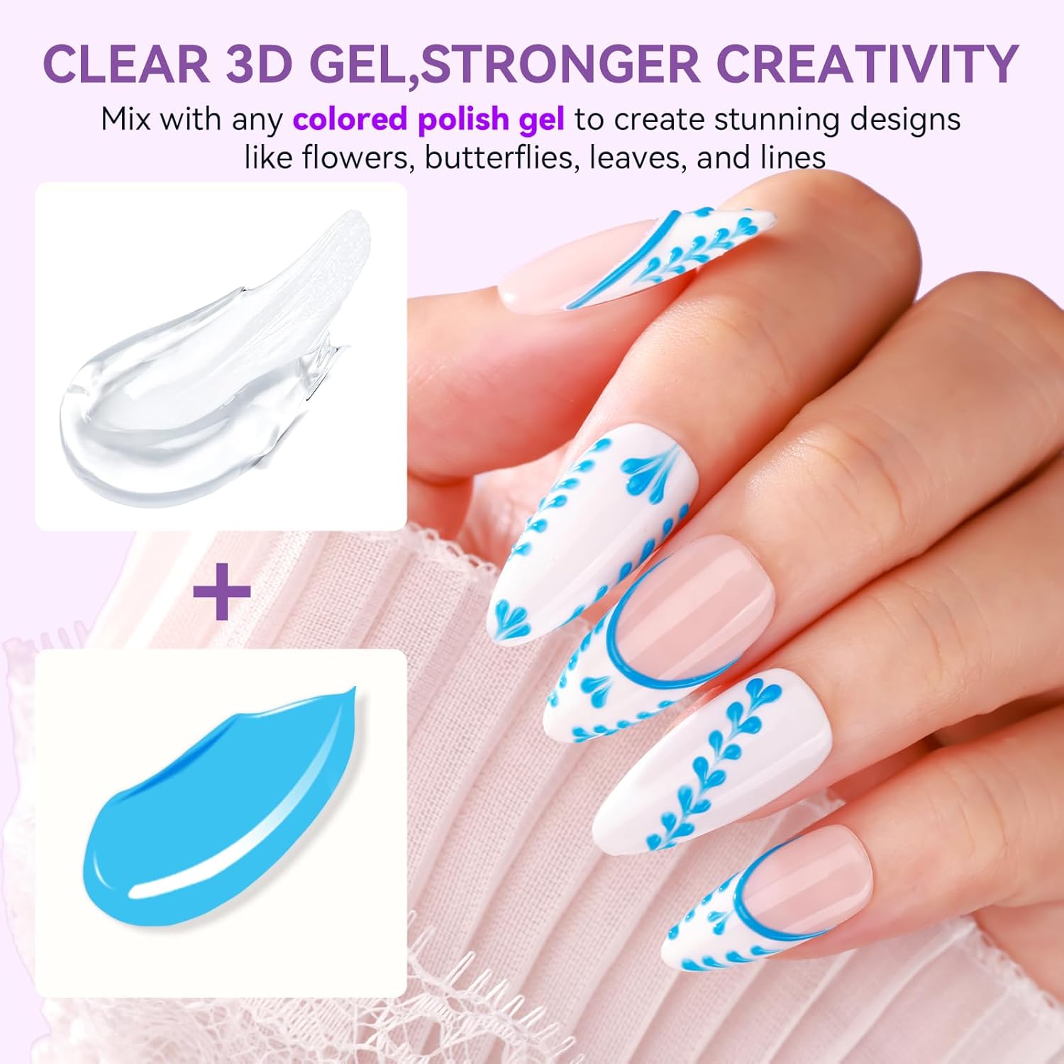 Makartt 8ML No Wipe Clear 3D UV Builder Gel for Nail Art and Chrome Powder Application - Image 3