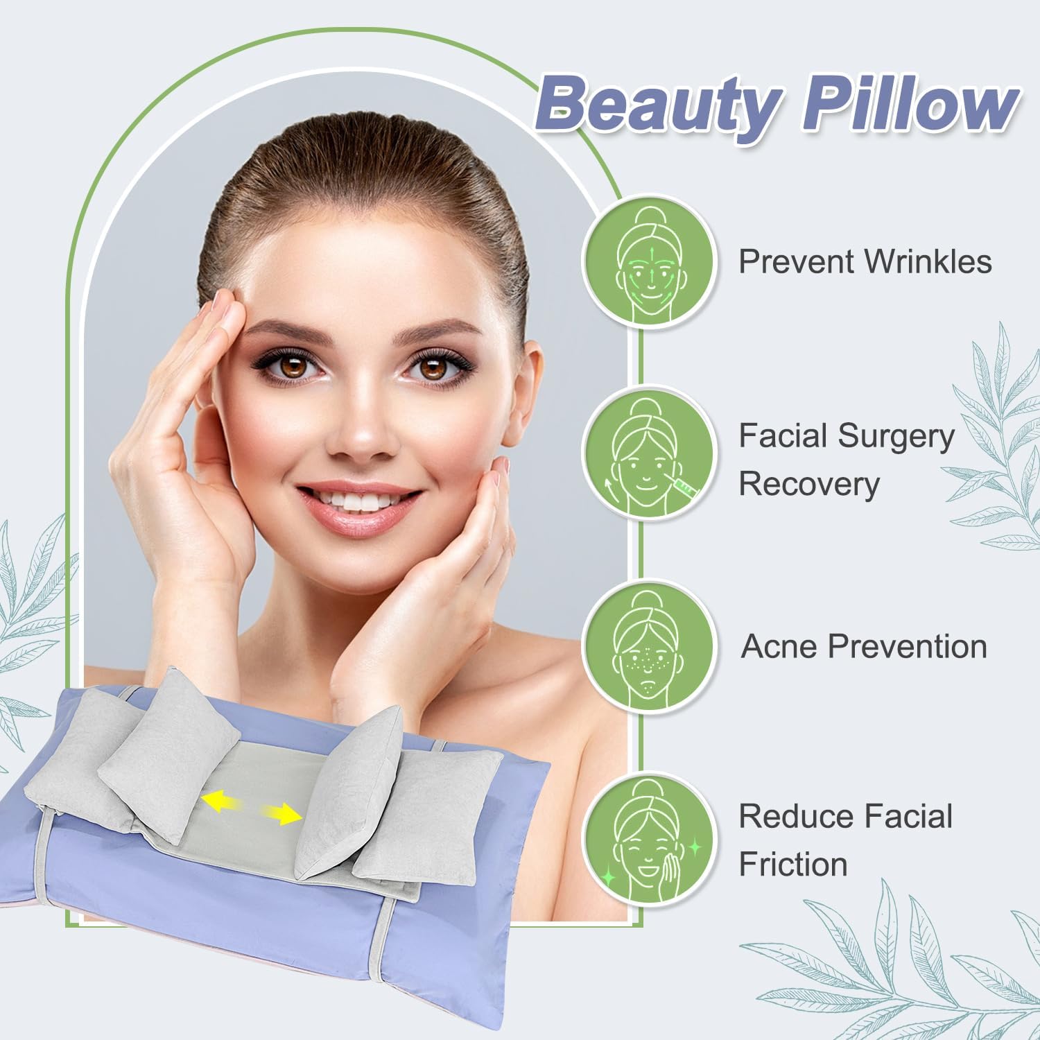 Mybow Beauty Sleeping Pillow for Anti-Aging, Neck Support, and Wrinkle Prevention - Image 2