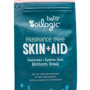 Oilogic Oatmeal Epsom Salt Bath Soak for Babies - Gentle Baby Bath Essentials Soothe & Cleanse Baby Bottoms - Fragrance-Free & Pediatrician-Tested Bathing Skin Care, 16 Oz
