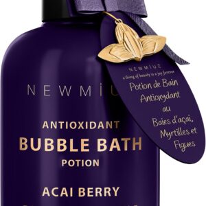 Antioxidant Bubble Bath Long Lasting Foam with Acai Berry Blueberry Fig Essential Oils Detox Hydrating Relaxing Stress Relief Self Care Spa Gift