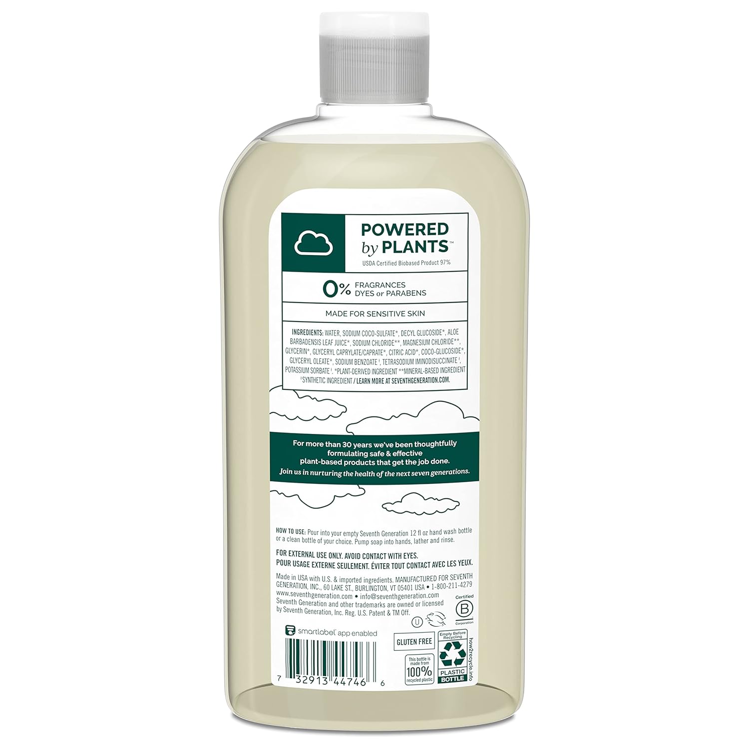 Seventh Generation Free & Clean Unscented Liquid Hand Wash Refill 24 fl oz - Image 2