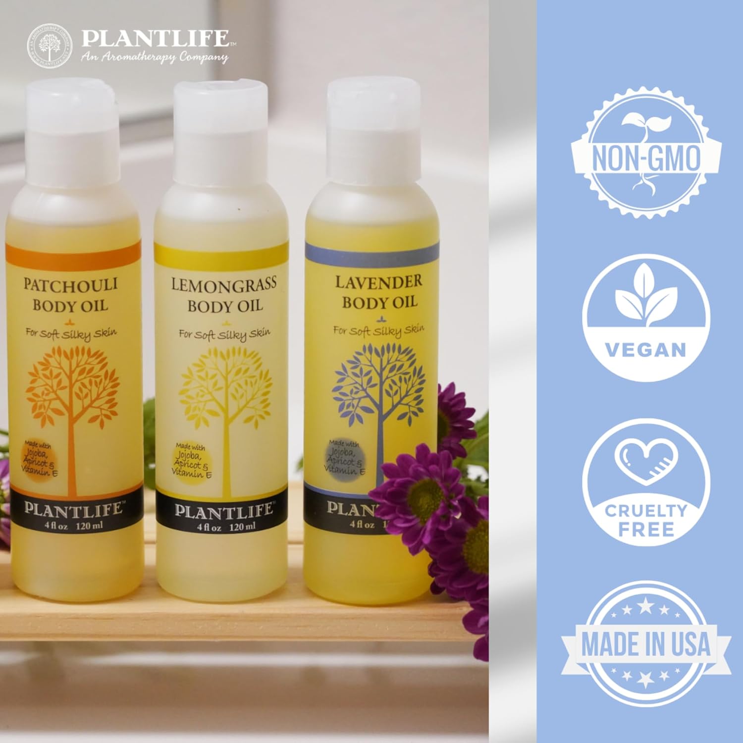 Plantlife Patchouli Body Oil - Moisturizing Natural Body Oil for All Skin Types - Nourishing Dry Skin and Making It Feel Soft and Silky for Women & Men - Bath, Body & Massage Oil - 4oz - Image 3