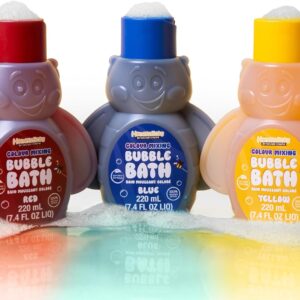 Honeysticks Kids Bubble Bath 3 Pk (Blue, Red, Yellow): Non-Toxic, Plant Based, Non Irritating - Changes Water Color and Creates Super Foaming Bath Bubbles - Safe for Toddlers 1-3, Kids 4-8, Bath Toys