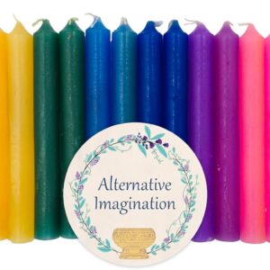 Alternative Imagination Colored Candles, 4" Mini Taper Chime Candles, Great for Birthday Parties, Spell Work, Witchcraft Supplies, Wiccan Decor, Altar Supplies, Meditation Decor, Unscented Box of 20
