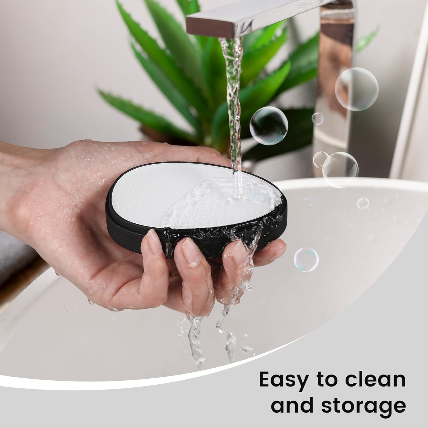 BEZOX Nano Glass Foot Pumice Stone Callus Remover Black with Cover Gentle Glass Foot File Scraper - Image 7