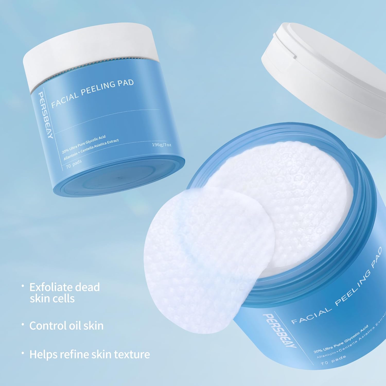 Glycolic Acid Pads, Exfoliating Toner Pads for Facial Radiance, Dual Action Gentle Face Pad for Deep Cleaning Effect |Peels & Daily Skin Renewal |Salicylic Acid & Vitamins B3 |70 Count - Image 4