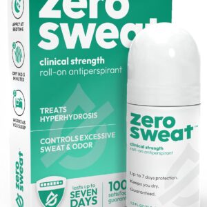ZeroSweat Antiperspirant Deodorant | Clinical Strength Hyperhidrosis Treatment - Reduces Armpit Sweat 1.2 Fl.Oz (1 Pack)