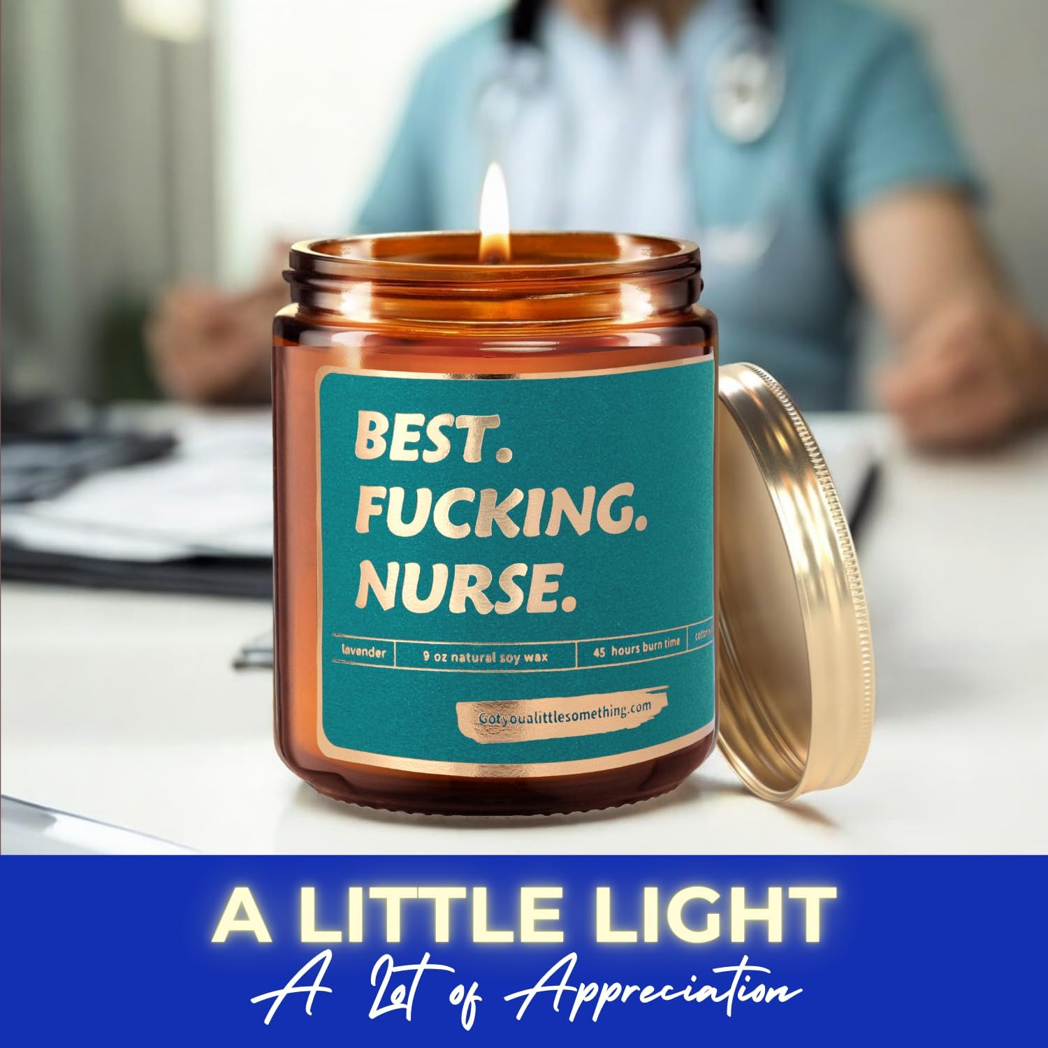Funny Scented Candle for RN Nurse Appreciation - Fun Gift for Christmas, Birthday, Nurse Week, Mothers Day, Nursing School Graduation, Thank You Presents for LPN, CN, Nurse Gifts for Women - Image 6