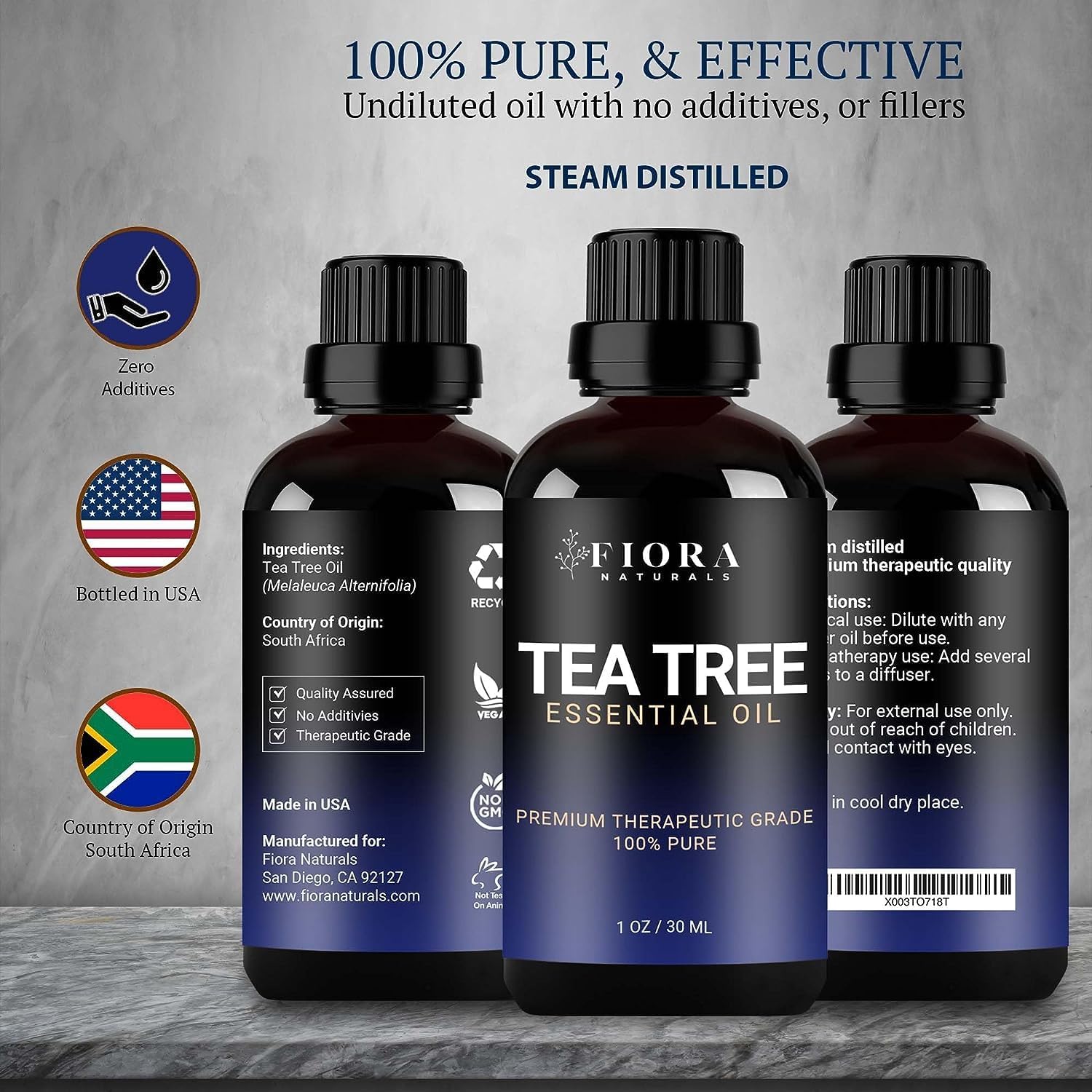 Tea Tree and Peppermint 100% Pure Essential Oils Bundle for Skin, Hair, and Nails - 1 oz - Image 2