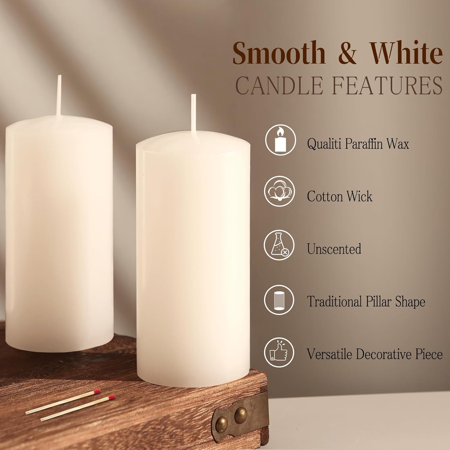 White Pillar Candles - 12 Packs Unscented Wax Pillar Candle, Long-Lasting 30 Hour Burn Time, 2x4 Inch, Elegant Decorative White Candles for Weddings, Centerpiece, Home Decor - Image 5