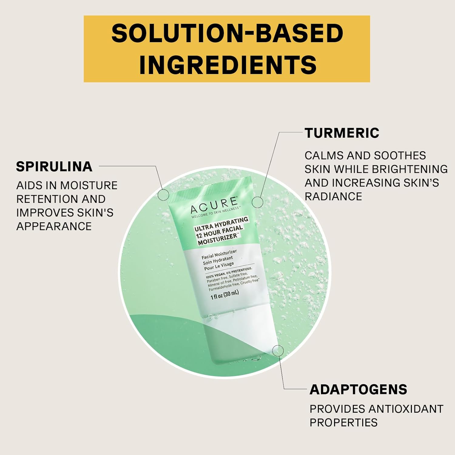 Acure Ultra Hydrating Facial Moisturizer 1 Oz for Dry Skin with Adaptogens and Supergreens - Image 2