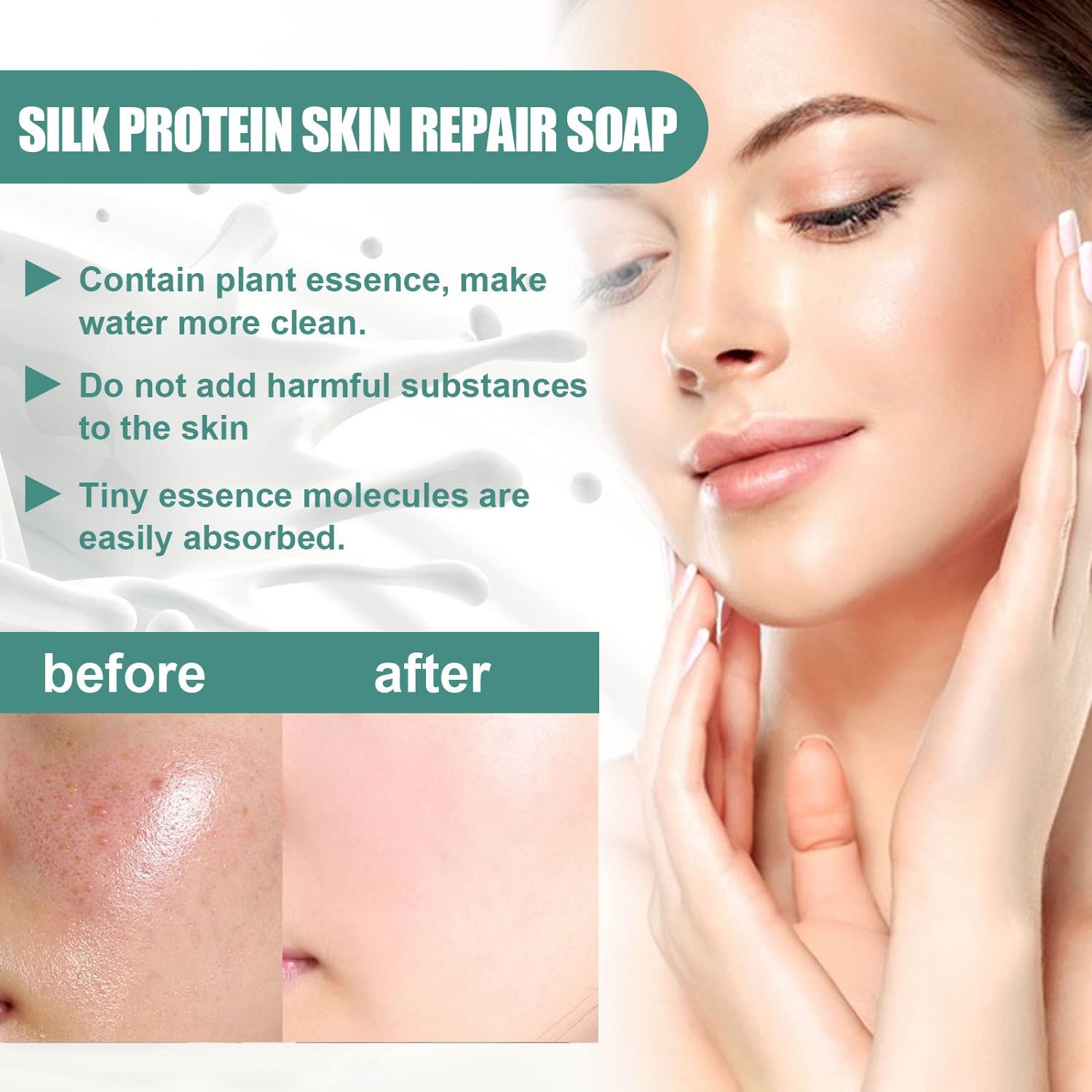 SkinFerm Collagen Milk Soap 2-Piece Set for Whitening, Repairing, and Exfoliating Face & Body - Image 2