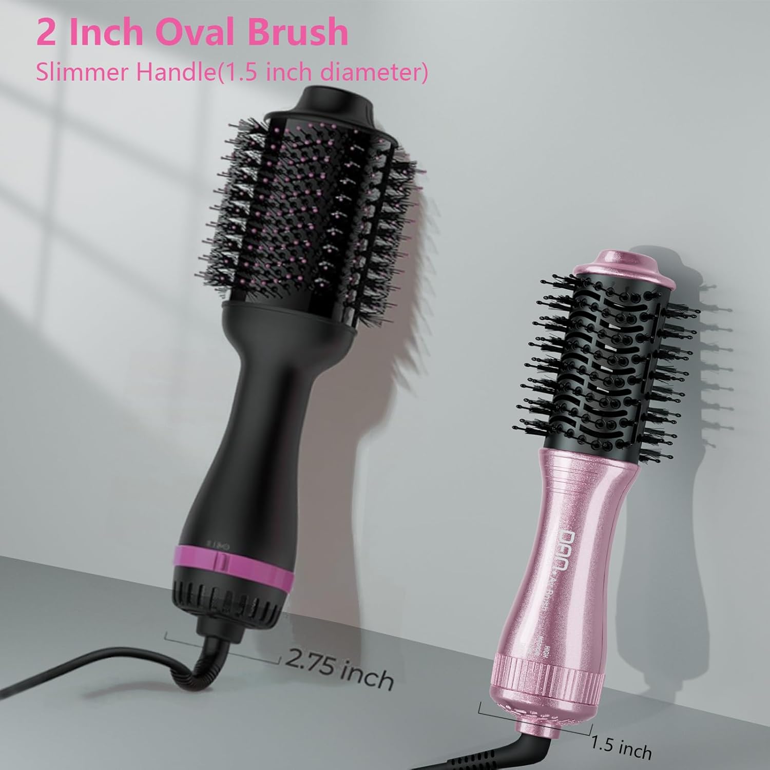 DAN Technology Dual Voltage 2-Inch Hair Dryer Brush Multifunctional Travel Plug - Image 4