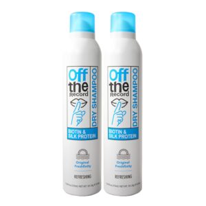 OFF THE RECORD Dry Shampoo - 2 Pack of Original Freshfinity | Refreshing Formula | Biotin + Silk Protein for Hair Growth & Scalp Health | Frizz Control, Strengthens, and Adds Shine - 21.3 oz