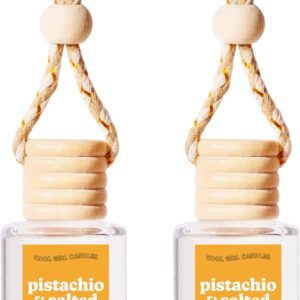 COOLGIRLCANDLES Pistachio Salted Caramel Hanging Car Air Freshener and Essential Oil Diffuser - Automobile Aromatherapy Diffuser Bottle