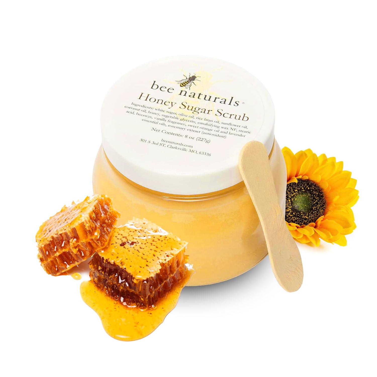 Luxurious Honey Sugar Scrub 8oz โ Gentle Exfoliating Blend for Face, Body & Feet with Honey, Coconut & Essential Oils โ Nourishing Moisture with Signature Vanilla Fragrance for Radiant Skin