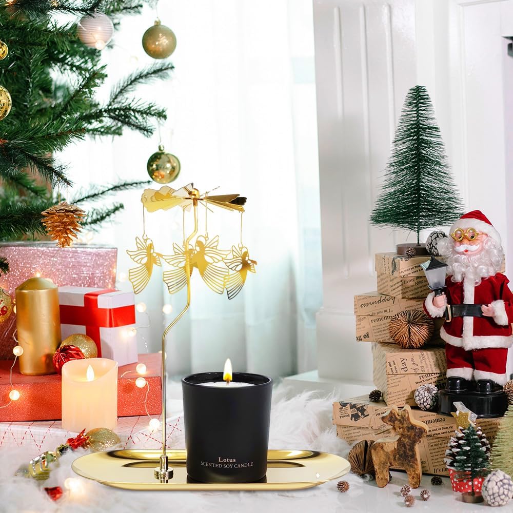 Birthday Gift for Women, Unique Angel Candle Gift for Mothers, Sisters, and Best Friends. Rotating Scented Candles with Plate for Mother's Day,Easter,6oz. - Image 5