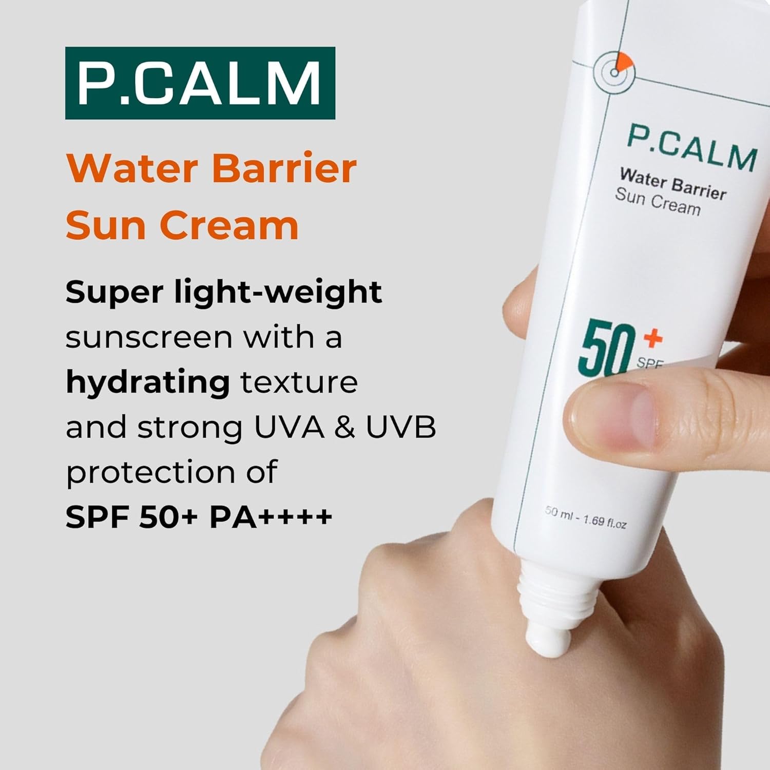 P.CALM Vegan Water Barrier Moisturizing Sun Cream SPF 50+ PA++++ 50ml - Image 2