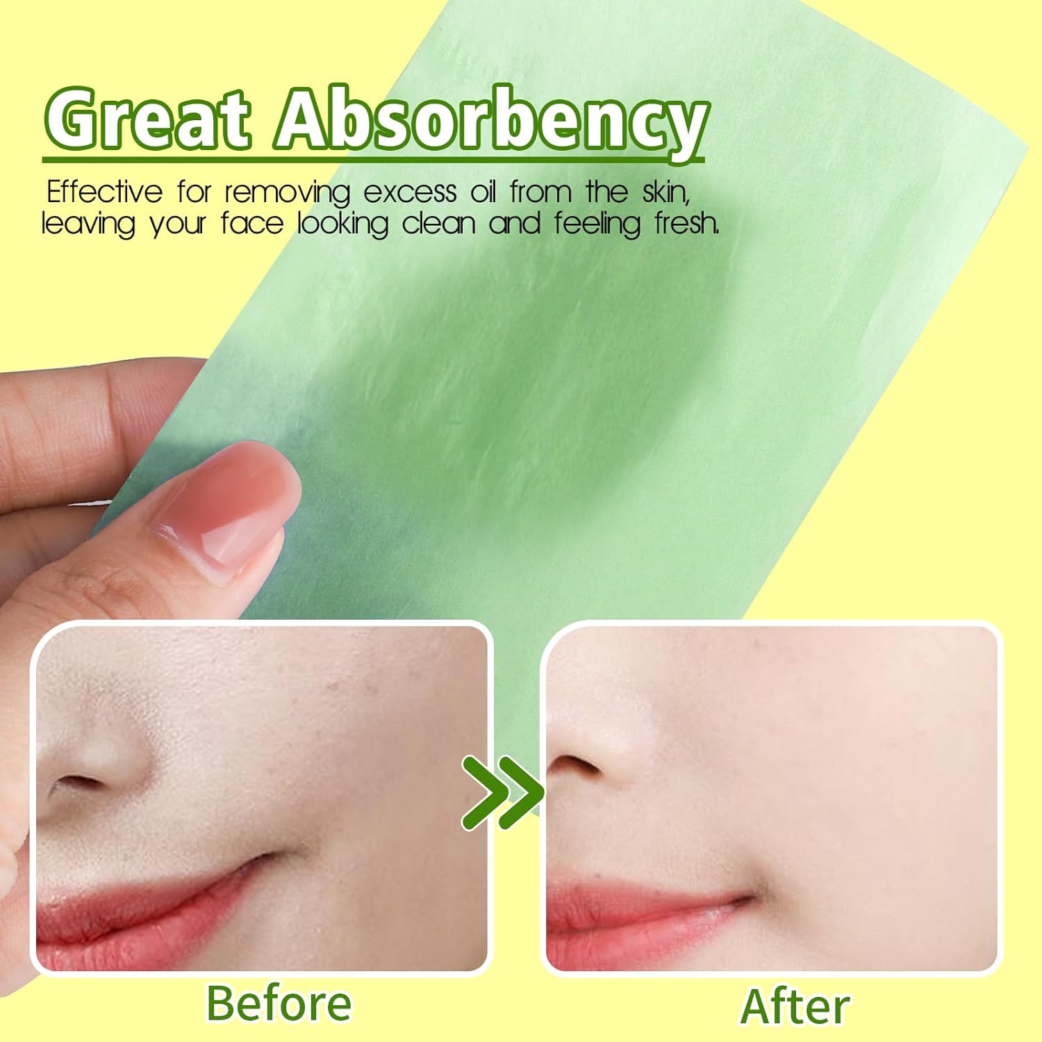 300 Sheets Blotting Paper, HNYYZL Oil Absorbing Sheets for Oily Skin, Oil Control for Face, Makeup Blotting Paper, Natural Oil Absorbing Facial Blotting Sheets for Oily Skin Care (Pack of 3) - Image 5