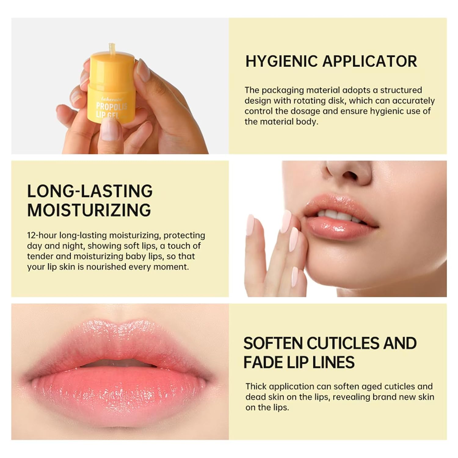 Propolis Lip Gel, Honey Lip Butter, Hydrating Overnight Lip Balm, 12hrs Long-lasting Moisture, Sanitary Twister (2 Pack) - Image 5