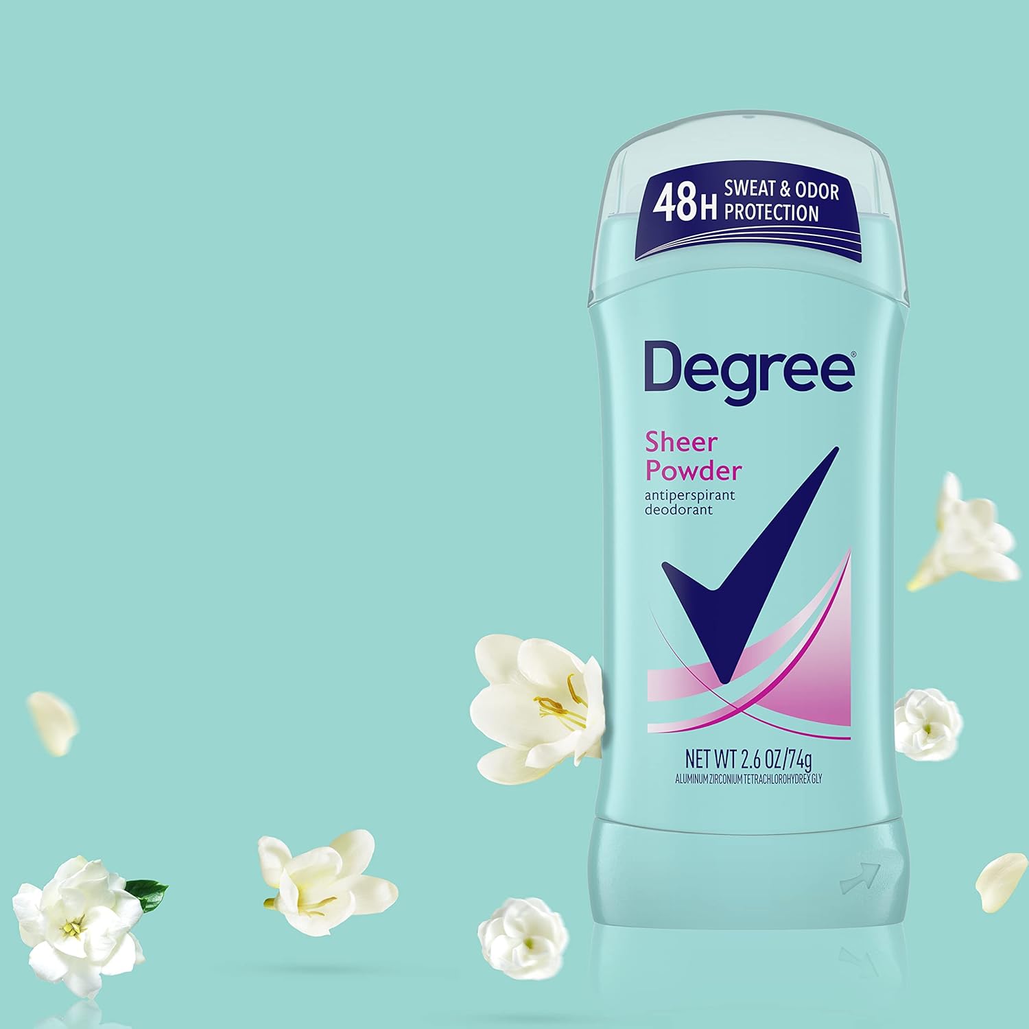 Degree Original Antiperspirant Deodorant Sheer Powder Pack of 6 48-Hour Sweat & Odor Protection Antiperspirant for Women 2.6 oz - Image 10