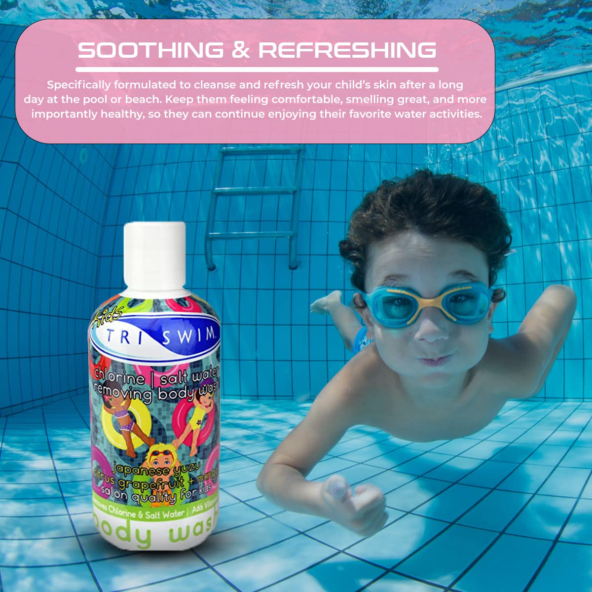 TRISWIM Chlorine Removal Body Wash 8.5oz | Removes Chlorine, Bromine, Hard Water Minerals & Saltwater | Hydrates & Restores Skin | Zen Lime + Mango Scent - Image 7