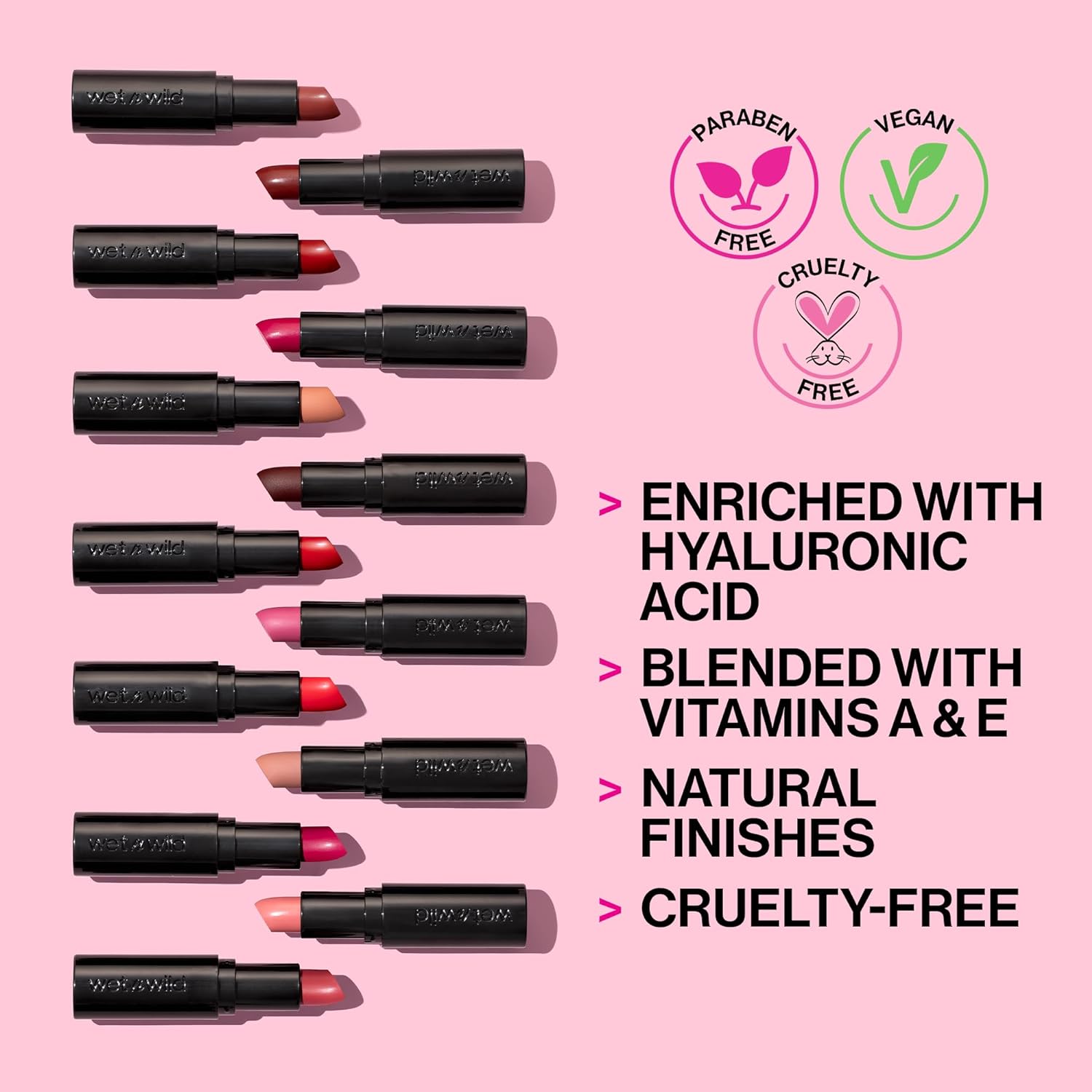wet n wild Mega Last Matte Lip Color, Semi Matte Hyaluronic Acid Infused, Long Lasting Full Coverage for a Nourishing Pout, Cruelty-Free & Vegan - Think Pink - Image 8