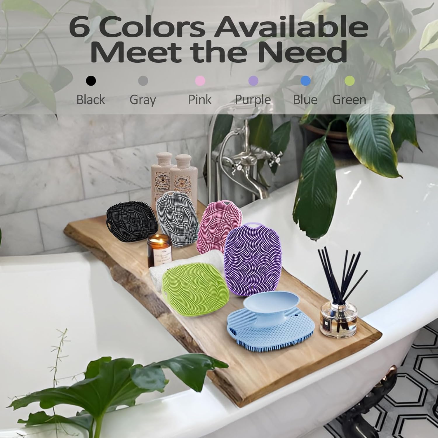 Soft Silicone Body Scrubber, Gentle Like a Hand Exfoliating Your Skin and Build Up Lather Easily, Back Large Suction Cup Easy to Store, Long-Lasting & Deep Clean (Black) - Image 7