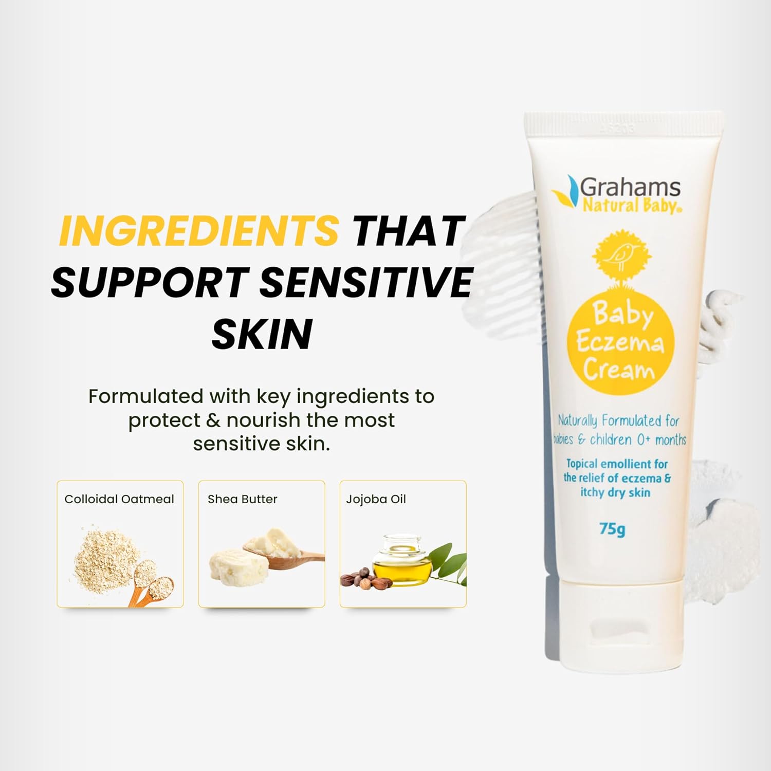 Gentle Baby Eczema Cream Moisturizer for Newborn to 12 Years, 75g, Steroid-Free - Image 6