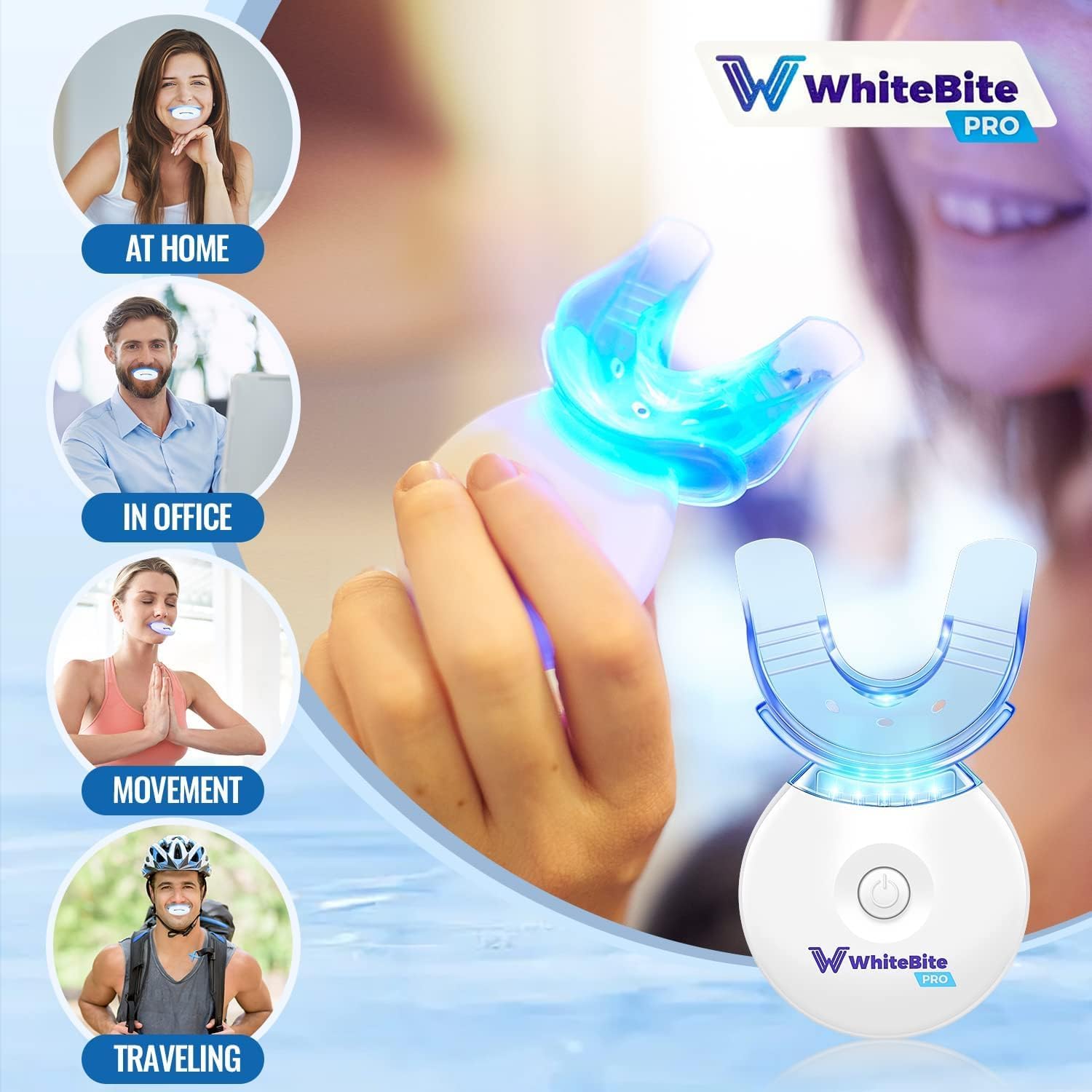 Whitebite Pro Teeth Whitening Kit for Sensitive Teeth | 4 Whitening Gels & 2 Remineralizing Gels | LED Light System for Fast Results | Professional Dental Grade | Enamel Safe - Image 4