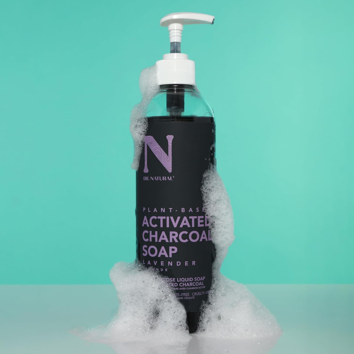 Dr. Natural Jabón líquido con carbón activado - Antiacné - Gel de baño limpiador - Jabón suave para piel clara - Lavanda - 473 ml - Image 8