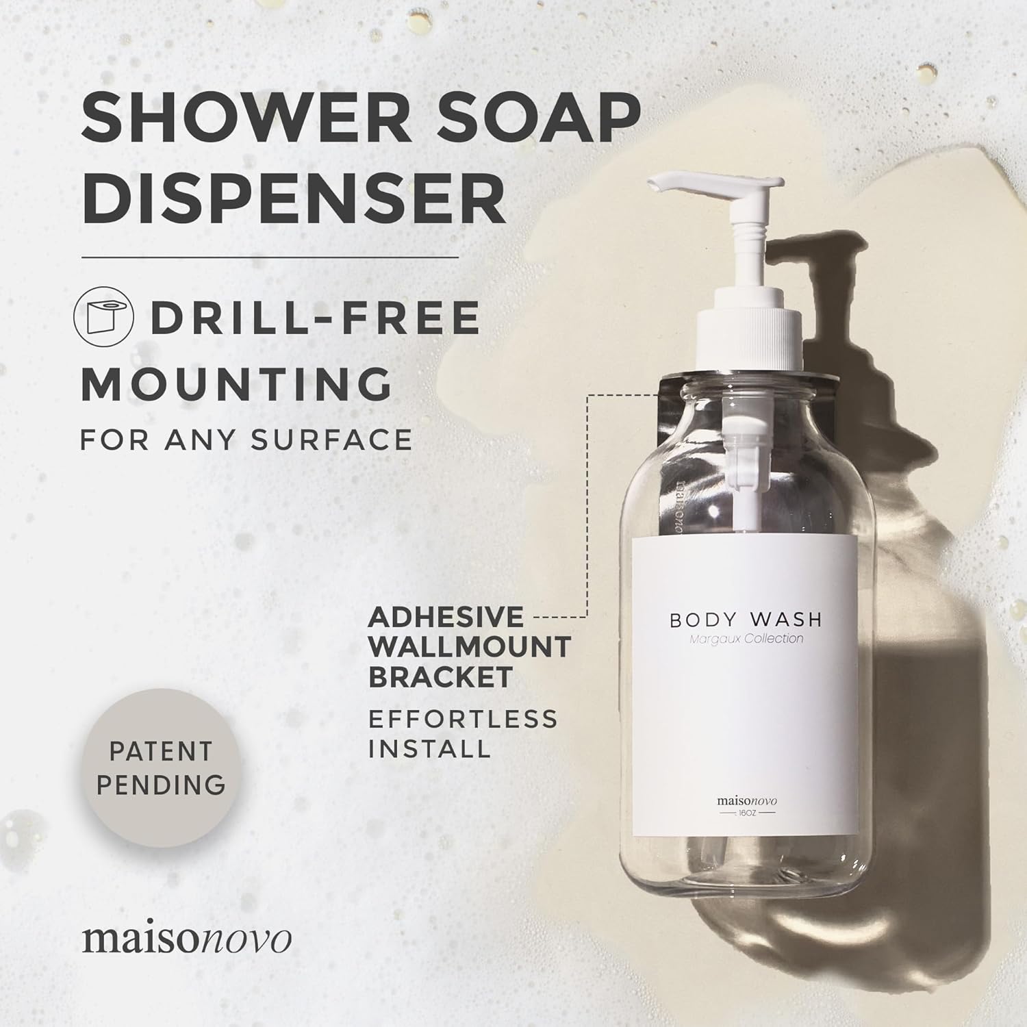 MaisoNovo 3-Pack Wall Mounted Clear Shampoo Conditioner Dispensers 16.9 oz Each - Image 2