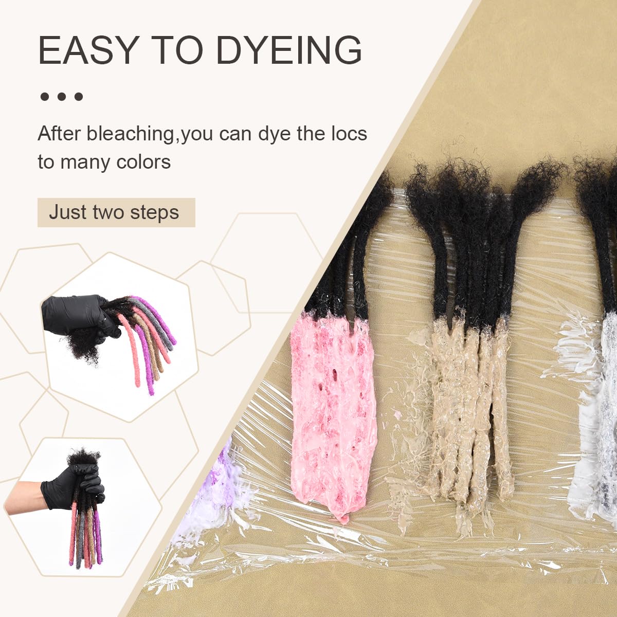 DAIXI 100% Real Human Hair Dreadlock Extensions 30 Strands, 16 Inch, Medium Thickness - Image 6