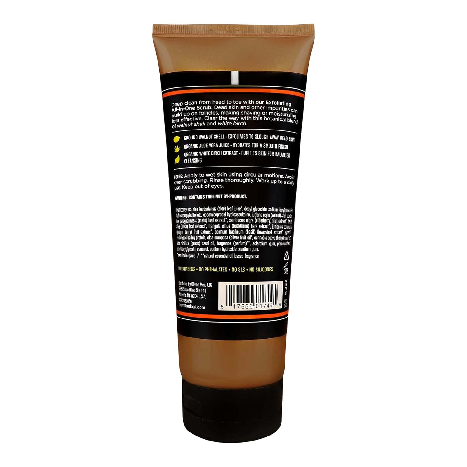Barrel and Oak Cedarwood Bourbon Scent All-In-One Exfoliating Scrub for Face and Body 6.5 oz - Image 2