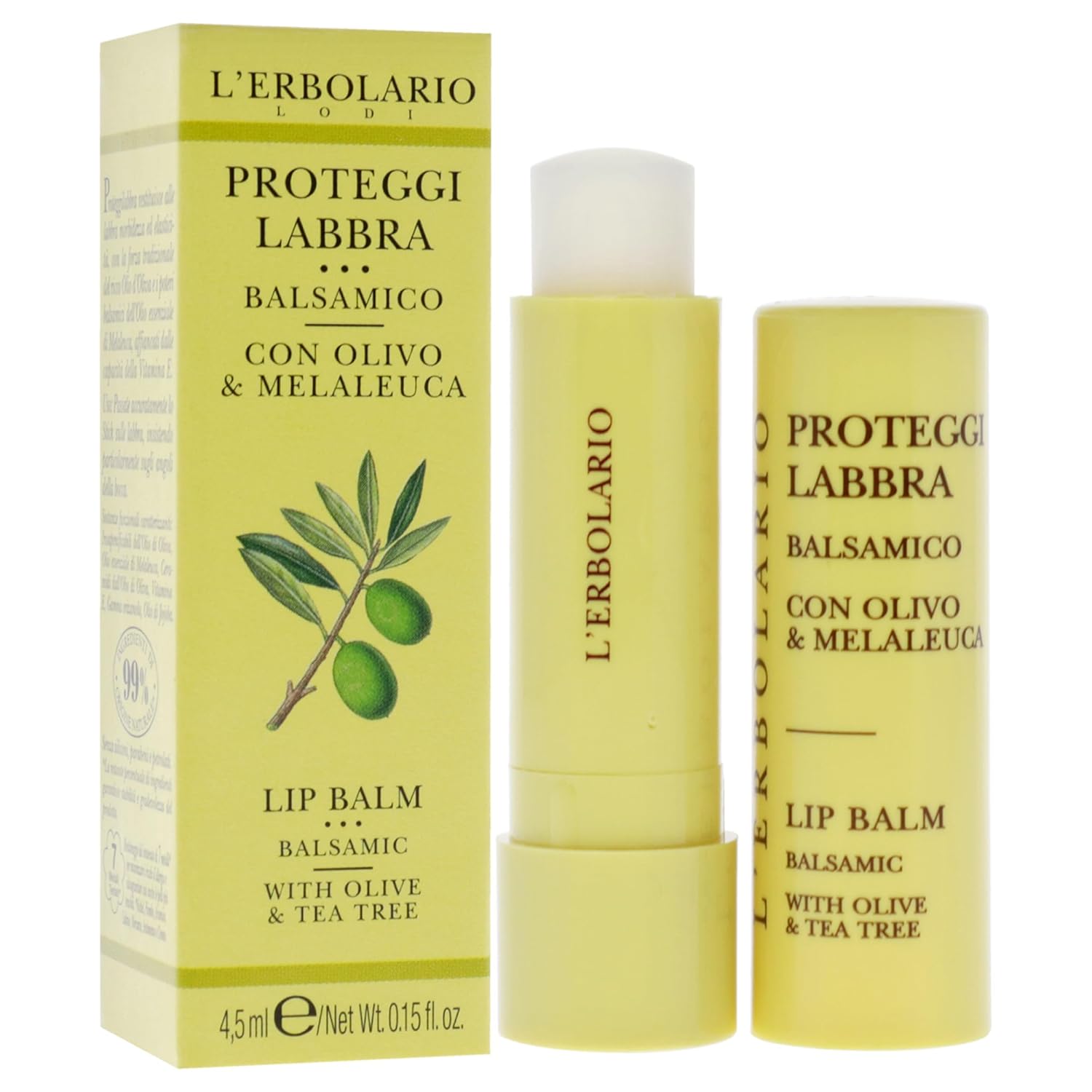 L'Erbolario Olive and Tea Tree Lip Balm – Soothing Lip Treatment with Balsamic Tea Tree Oil and Soothing Olive Oil – Softens and Refreshes - 0.15 oz - Image 3
