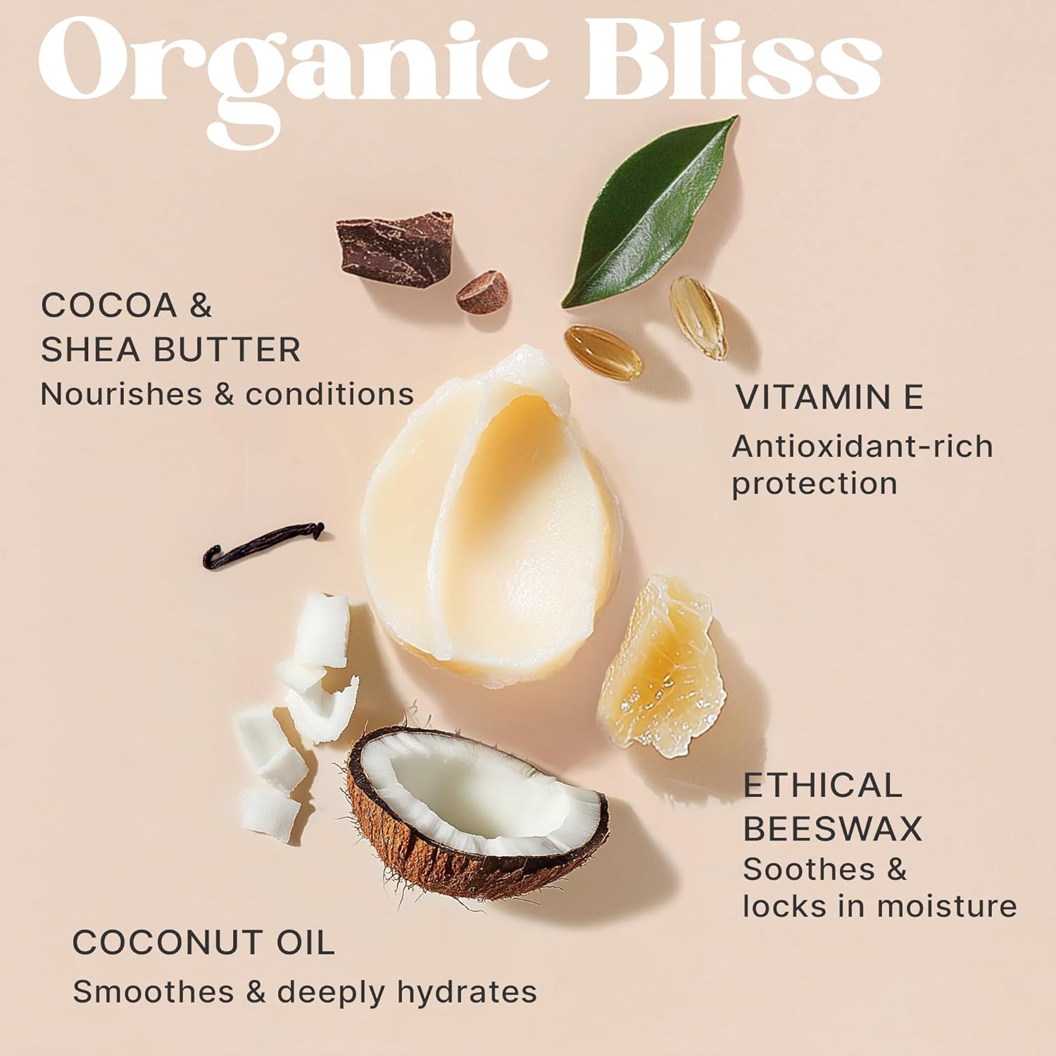 USDA Organic Lip Balm - USA Made with Natural Ingredients, Beeswax Vanilla Chapstick for Dry Lips, Gifts for Women, Birthday Gifts for Her & Him, Hydrating Lip Balm Beauty Gifts, Natural Chapstick - Image 5
