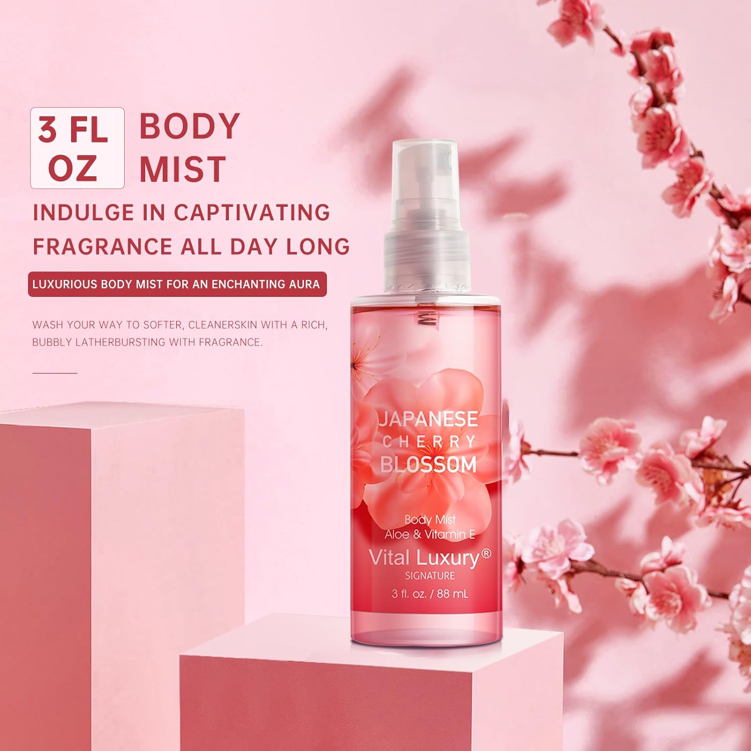 Japanese Cherry Blossom Bath and Body Gift Set for Women and Girls - Travel Size Spa Collection - Image 4