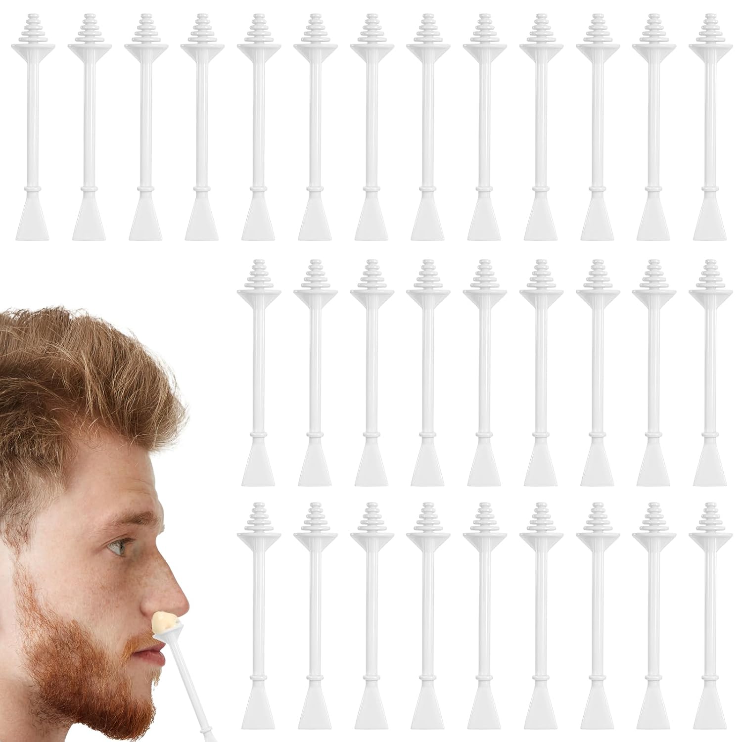 100 Pcs Nose Wax Sticks, Hair Wax Applicator With Disposable Spatulas for Nostril Cleaning, Ear Face Hair Removal for Men Women, Painless Nose Wax Applicator Sticks Nose Wax Kit