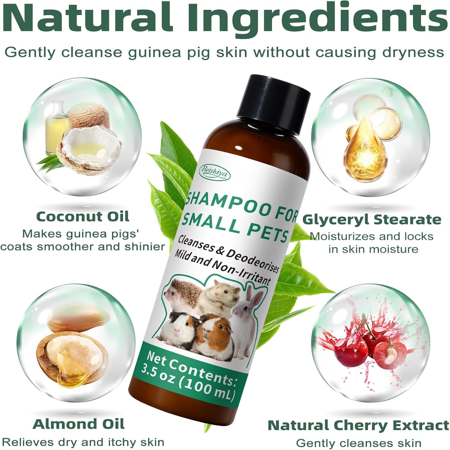 Guinea Pig Shampoo 3.5 oz - Gentle Shampoo for Small Pets Including Ferrets, Rabbits, Hedgehogs, Hamsters & Sugar Gliders - Hypoallergenic, Fragrance-Free, Soothes Itchy Skin & Removes Odors - Image 4