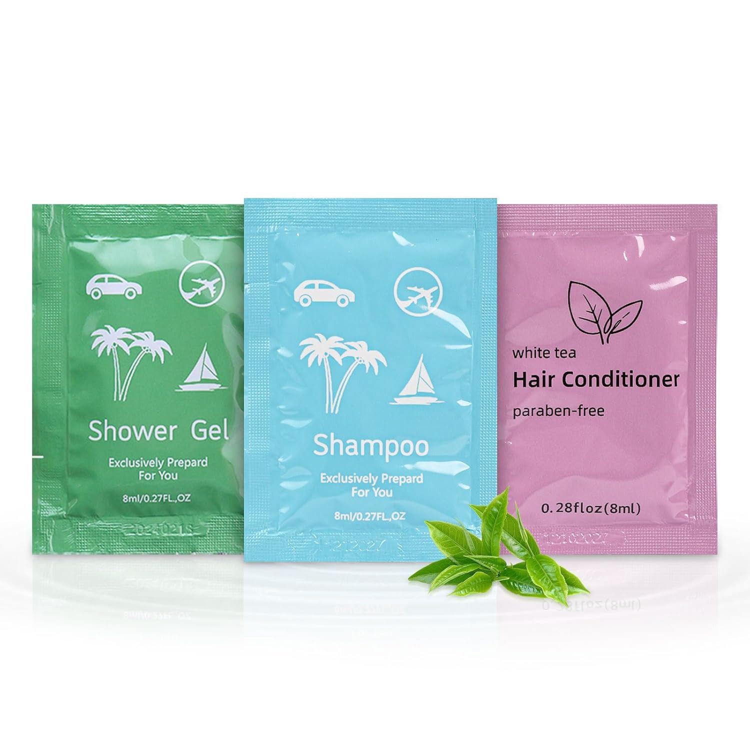 Body Wash Shampoo Conditioner Set Travel 0.28fl Oz,Travel Size Shower Gel Set,Shampoo and Conditioner Travel Bulk,Hotel Supplies Bulk Hygiene Kits for Homeless Guests Hotel (50)