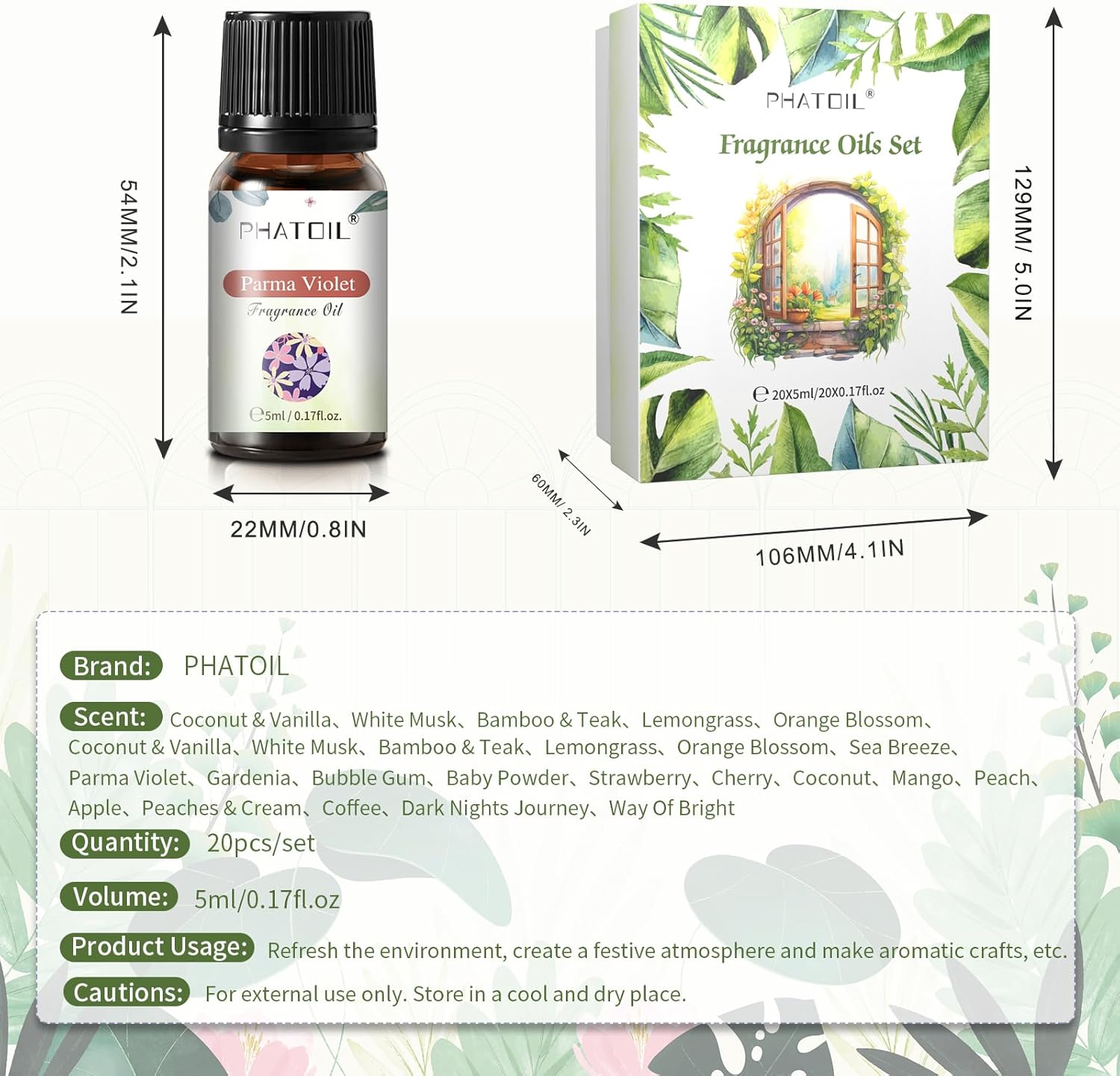 Coconut 20 Piece Premium Fragrance Oil Set 5ml for Humidifier and DIY Candle Making - Image 7