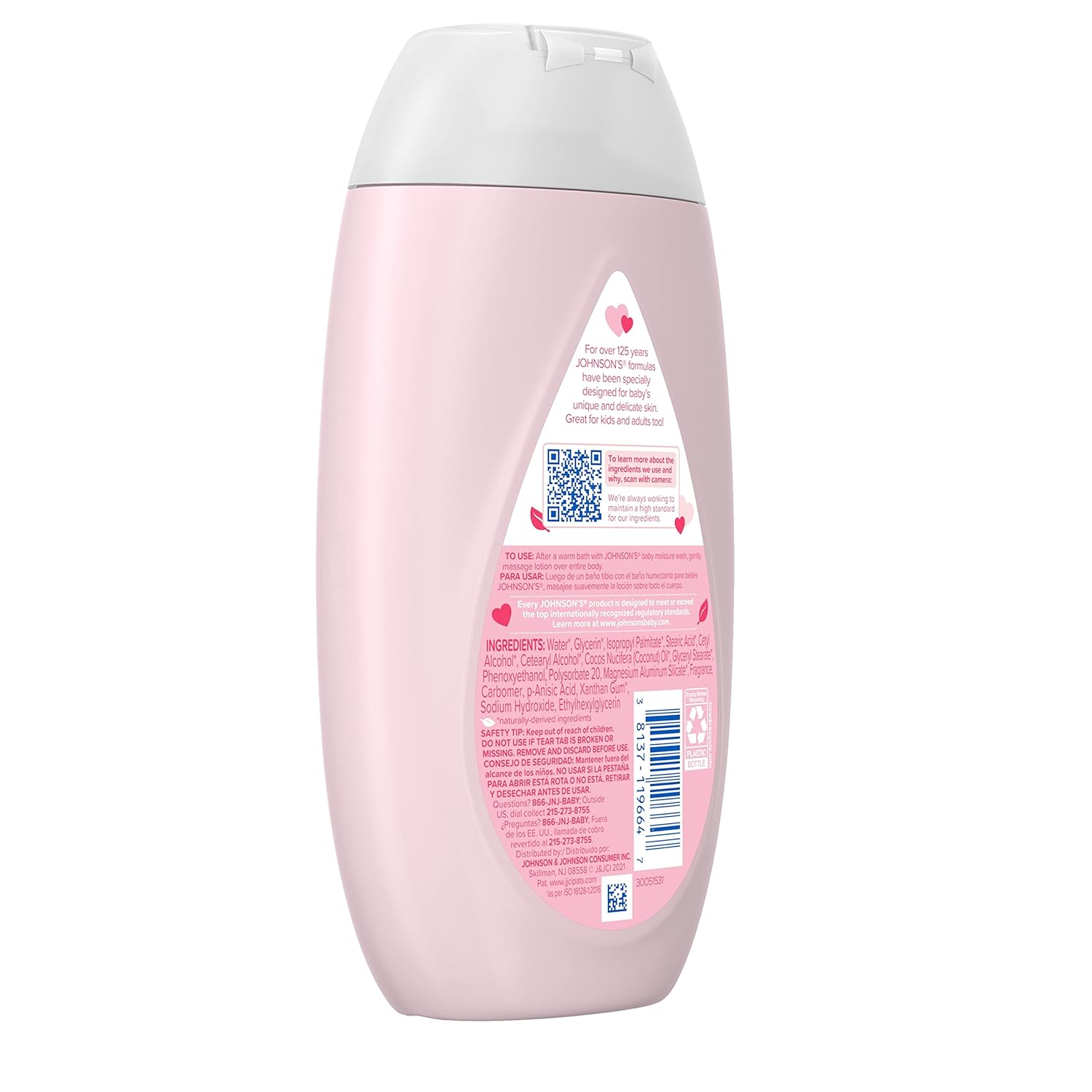 Johnson's Moisturizing Mild Pink Baby Lotion with Coconut Oil for Delicate Baby Skin, Dye-Free, Hypoallergenic & Dermatologist-Tested, Baby Skin Care, 13.6 fl. oz - Image 9