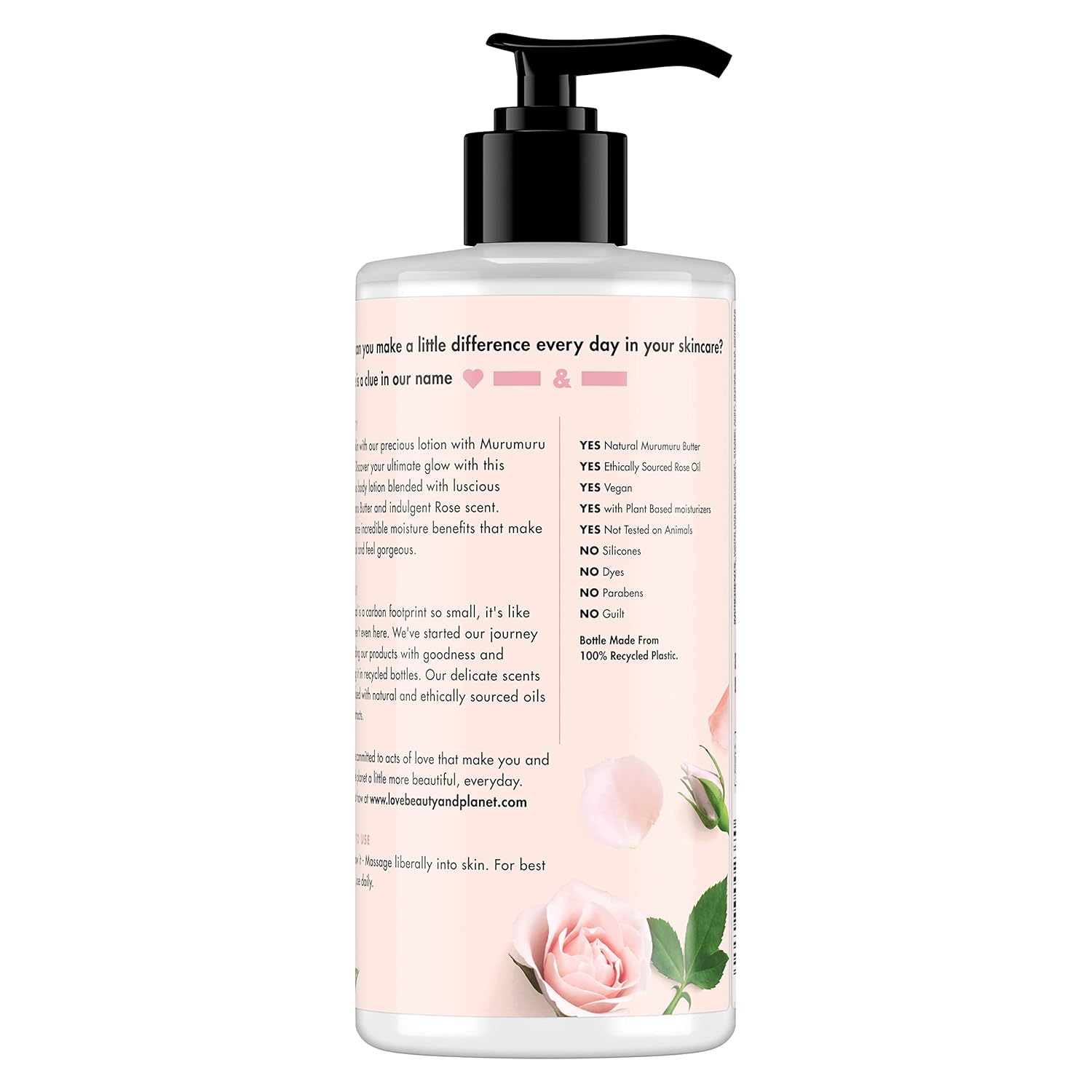 Love Beauty and Planet Delicious Glow Body Lotion for Soft, Glowing Skin Murumuru Butter & Rose Natural Ingredients, Plant-Based Moisturizers, Vegan, Cruelty-Free, 13.5 Ounce (Pack of 3) - Image 2