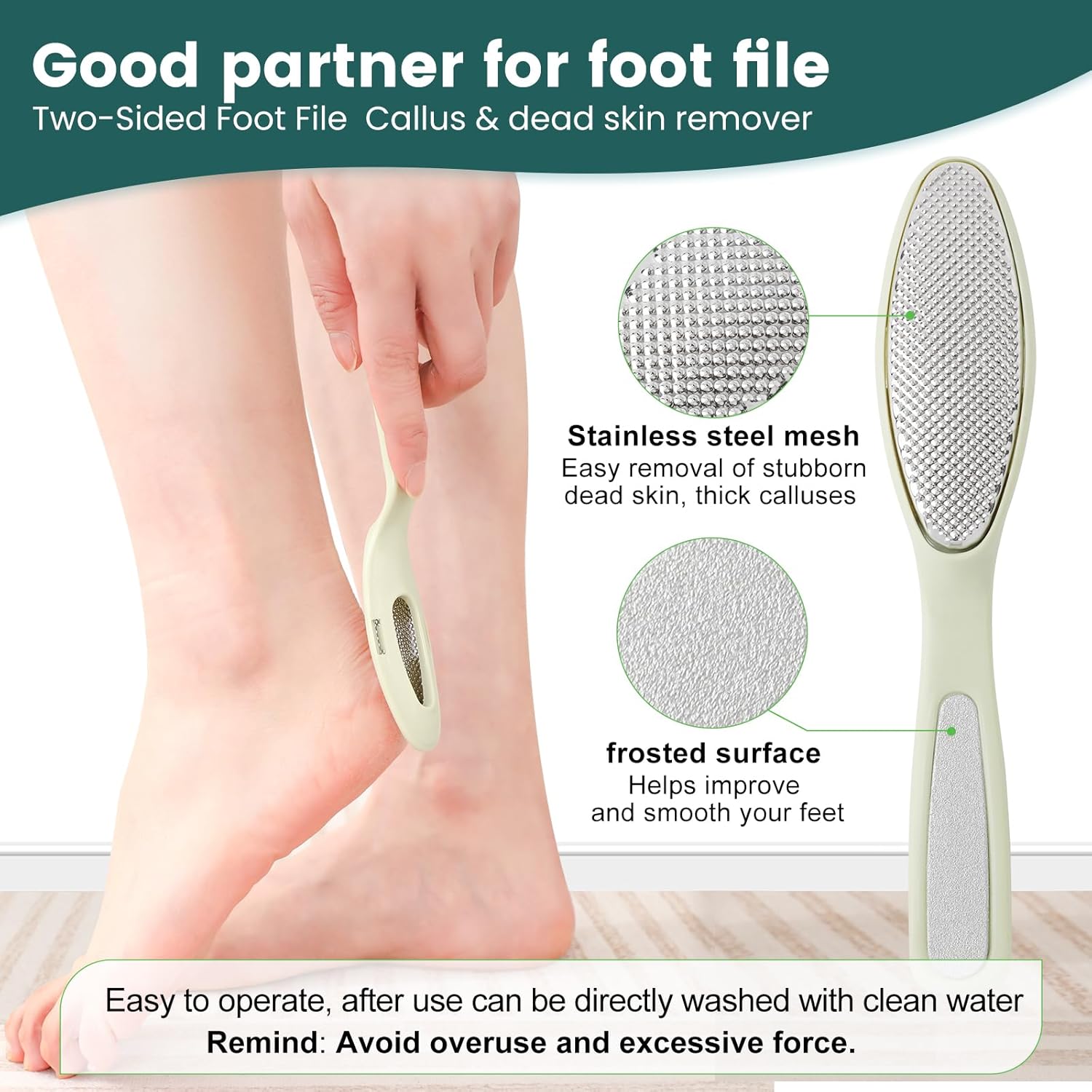Urea Cream 45% for Feet with Maximum Strength Moisturizing, with 2% Salicylic Acid, for Dry and Cracked Heel, Foot, Elbows, Dead Skin Calluses Remover, 5.29 OZ, Foot File, Foot Mask Cover (10 pairs) - Image 4