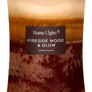 HomeLights 3-Layer Candles for Home Scented, 21.52 OZ Natural Soy Wax Scented Candles Burns Up to 100 Hours, Large Jar, Fireside Wood & Glow