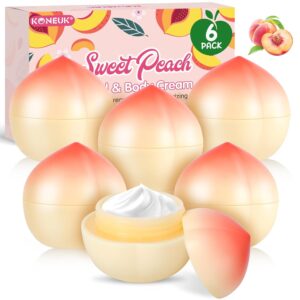 6 Pack Moisturizing Hand Cream Set, Small Gifts for Women, Bulk Hand Lotion for Dry Cracked Hands, Teacher Appreciation Gifts, Bridesmaid Gifts, Bridal Shower Gifts and Birthday Gifts, 1.06 Oz (Peach)