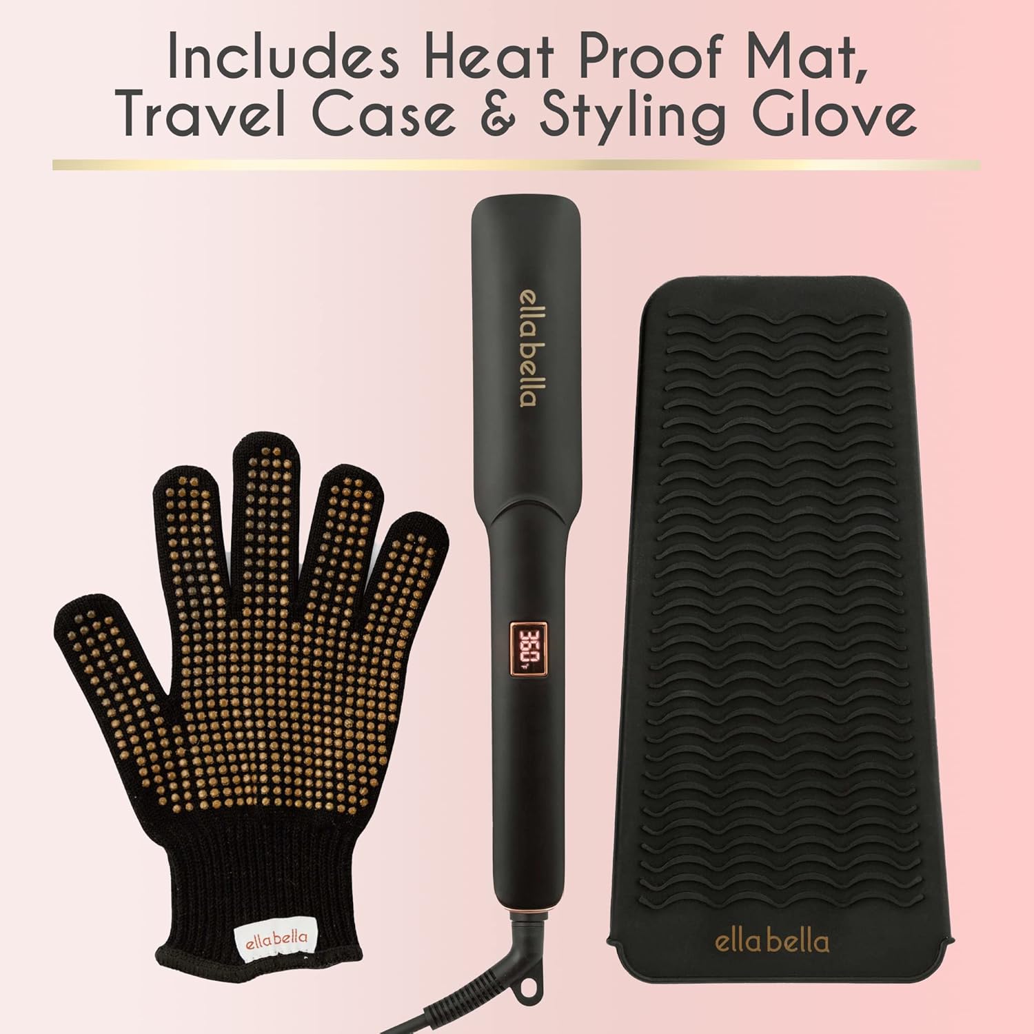 ELLA BELLA® Ceramic Flat Iron Hair Straightener • Professional Straightening Iron • Digital Display to Accurately Control Temperature • As Featured in Good Housekeeping - Image 8