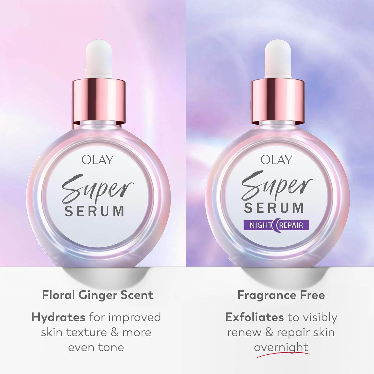 Olay Super Serum Night Repair, Fragrance-Free - Niacinamide, Peptide, Salicylic & Lactic Acid, Glycerin β- 5-in-1 Skin Care Benefits - Hydrating, Evens Tone, Reduces Dark Spots, Anti-Aging, 1.0 Oz - Image 5